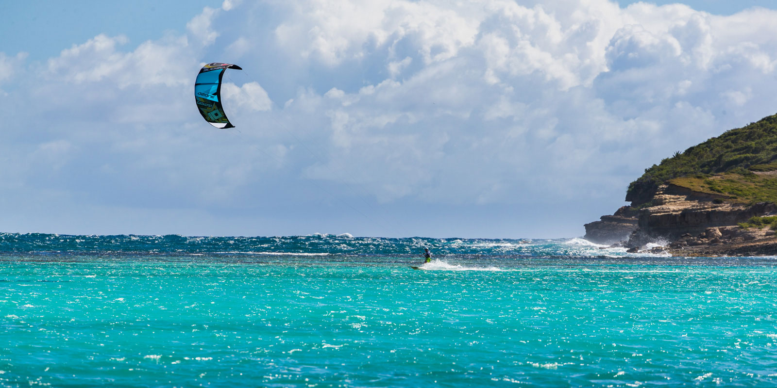 kitesurfing at green island